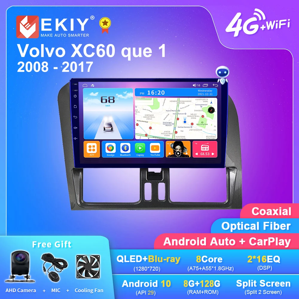 

EKIY T7 Android Car Radio 8+128G For Volvo XC60 que 1 2008 - 2017 Stereo Multimedia Player GPS Navigation BT Carplay No 2din DVD