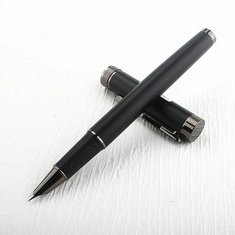 Matte Black Fountain Pen para caligrafia, canetas, papelaria elegante, material escolar, marca de luxo