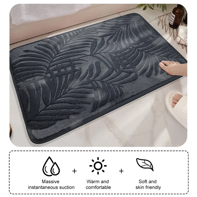 Memory Cotton Bathroom Rug – Absorbent Non-Slip Mat 3