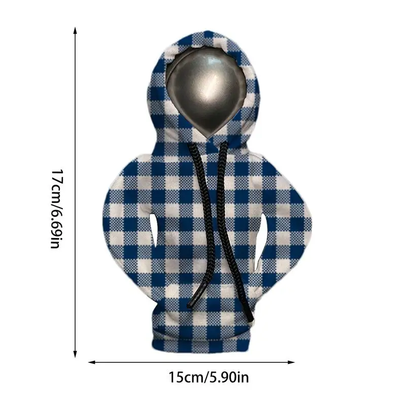 Car Shifter Hoodie Plaid Patterns Car Shift Hoodie Cover Shifter Stick Protector Dustproof Cover Gear Shift