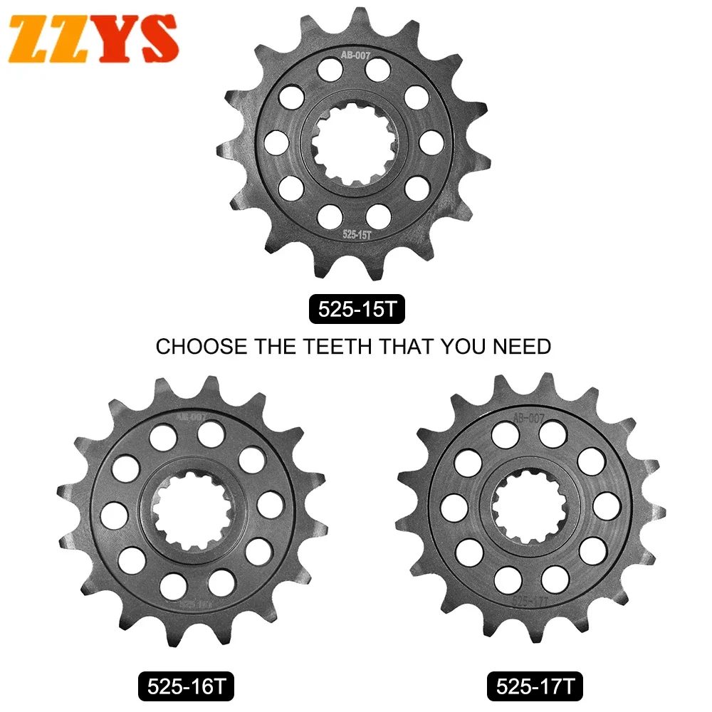 

1pc 525 15T 16T 17T Tooth Front Sprocket Gear Staring Wheels Cam For Kawasaki Road Z900 ABS 70kW SE ZR Z 900 2017-2022 21 ZR900H