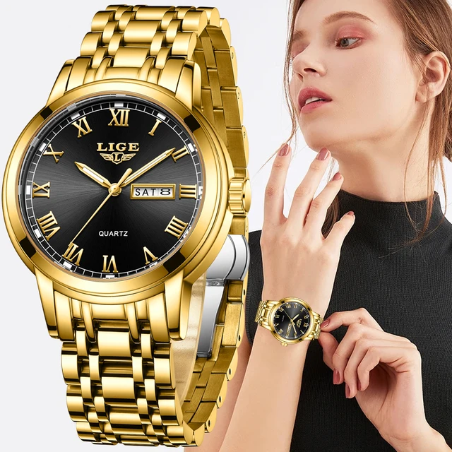 Product Review: LIGE 2023 New Gold Watch Women Watches Ladies Creative Steel Women s Bracelet Watches Female Waterproof Clock Relogio Feminino