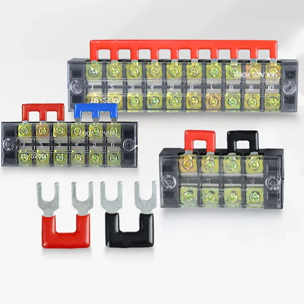 Electrical Screw Terminal Block Dual Row Strip Fixed Wiring Board Wire Connectors 600V 15A Box Connecter Cable Contacts 3/4/5/8p Terminal Connector Electrical Connectors Plug Soldering Terminal