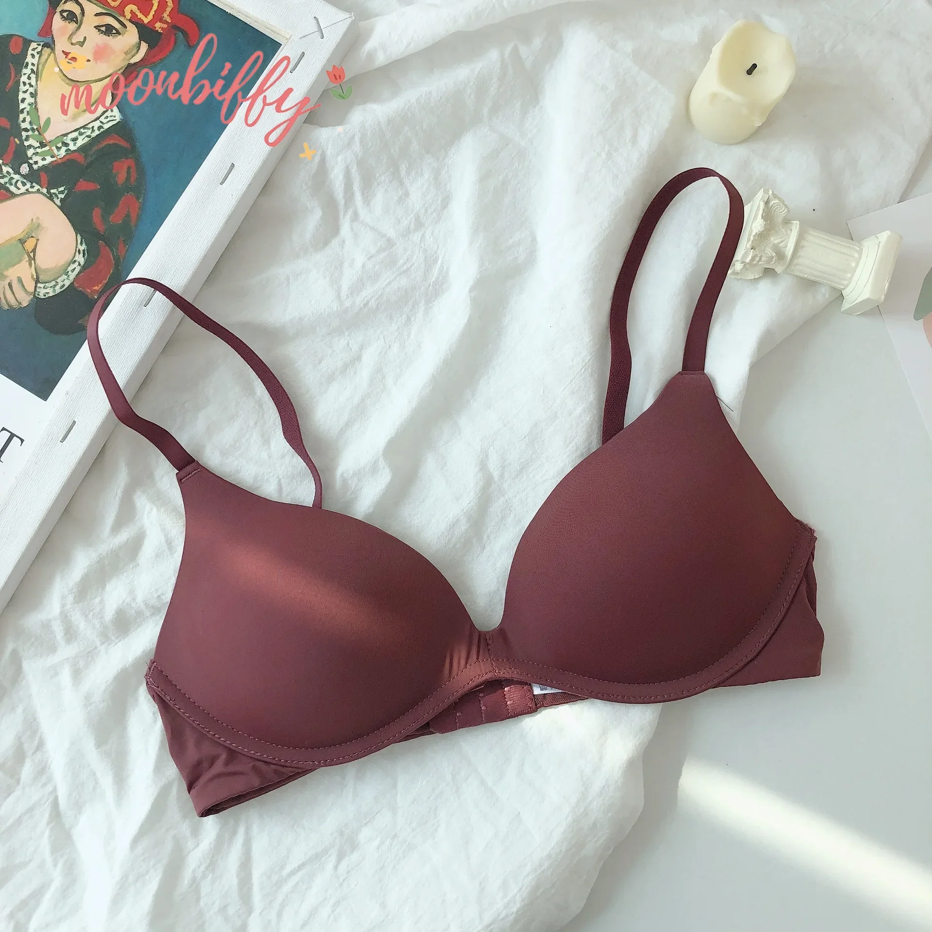Sujetador Sin Aros Para Mujer - Bralette Con Cierre Delantero, Push Up Y Espalda Descubierta - Encaje, Tallas Grandes