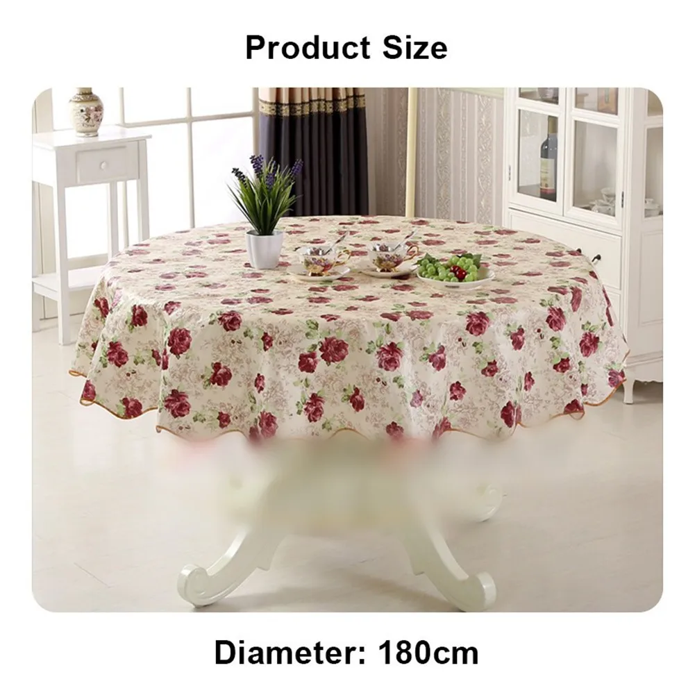 Misaya Runde Vinyl-Tischdecke Mit Schirmloch – Wasserdicht, Elastisch, Für Draußen