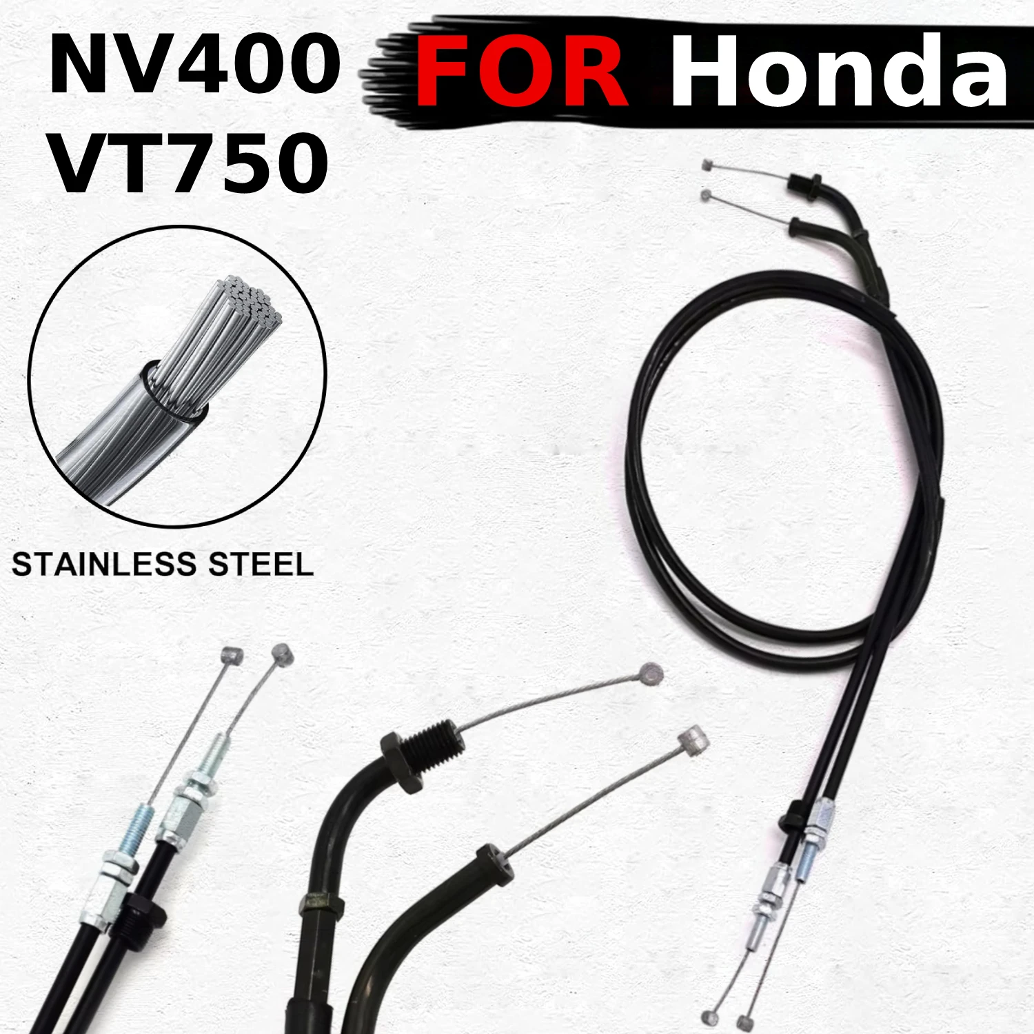 Motorcycle Push&Pull Throttle Cable Line Wires Scooter