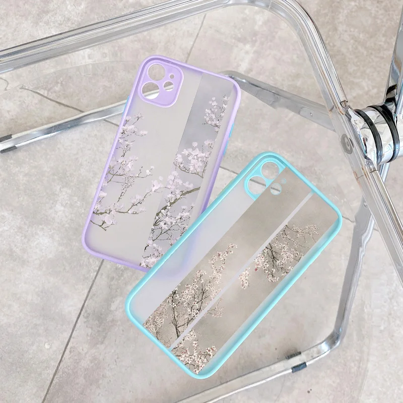 Elegant Vintage Rose Flower Shockproof Hard Back Phone Case Cover