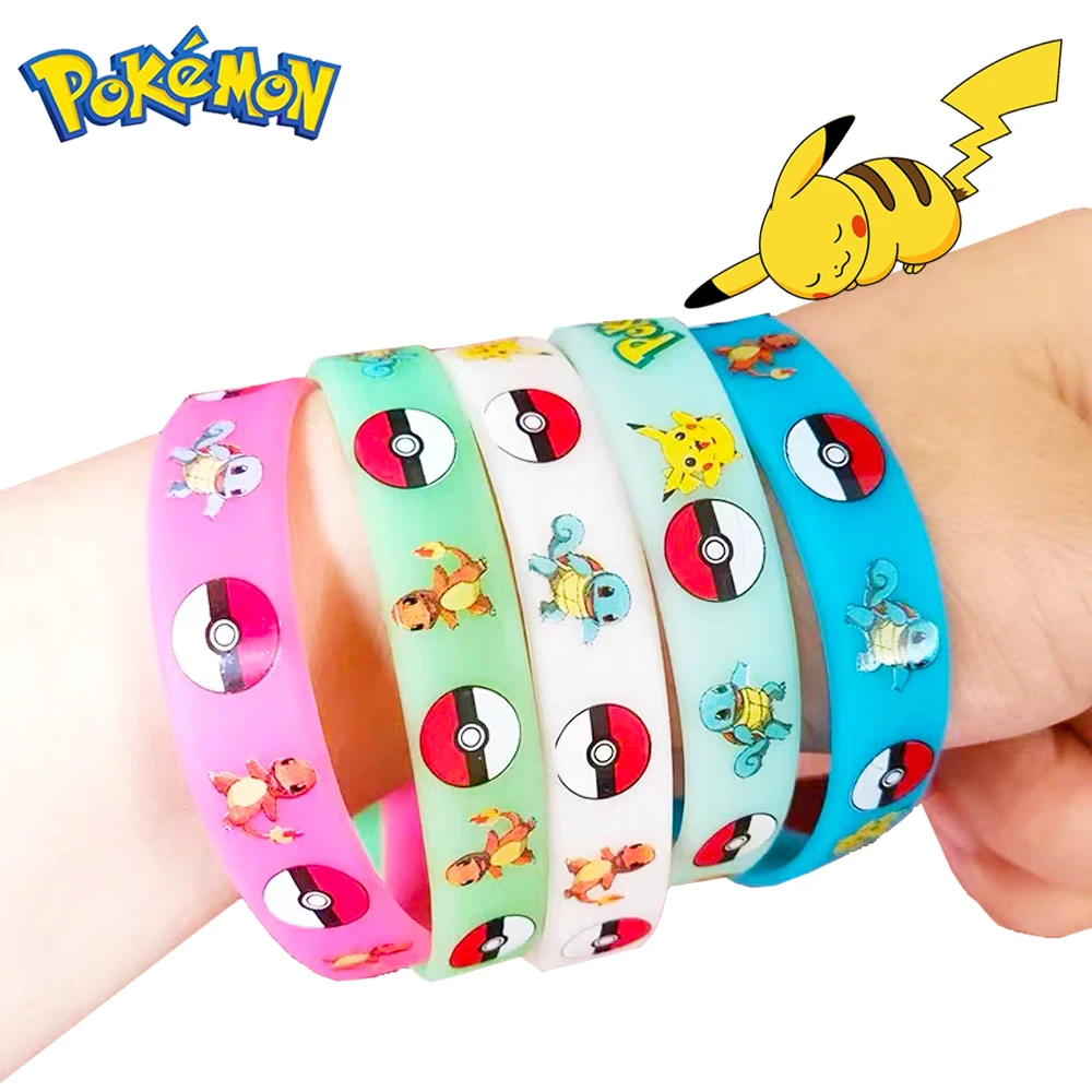 Bracelet phosphorescent Pokémon pour enfants, Pikachu Charmander Squ343,  bracelet en silicone Anime Cartoon, bracelets de fête G, 12 pièces -  AliExpress