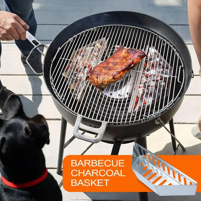 Grill Baskets Heavy Duty Multi-Functional Charcoal Divide Outdoor Cooking Tools & Accessories For Family Gatherings Garden