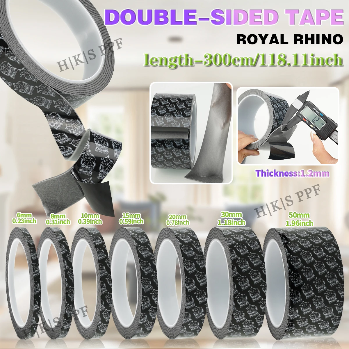 Extra-Long High-Strength Double-Sided Adhesive Tape - Durable, Scratch & Heat Resistant for Versatile Use in Home, Office, Car, and Industrial Applications
