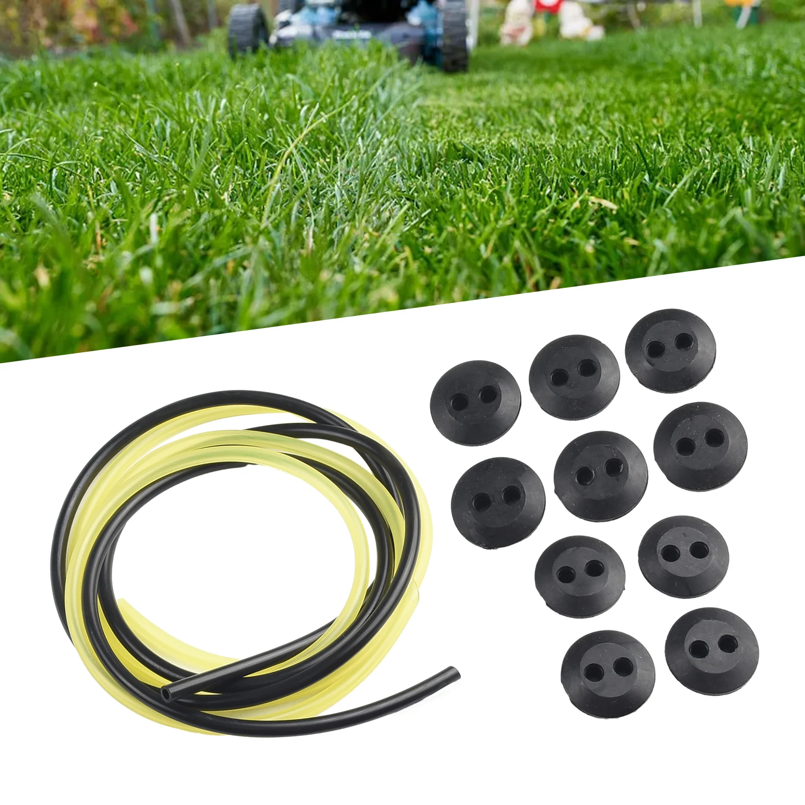 

​Grommet Fuel Pipe Garden Home 12pcs 2 Holes Delicate Exquisite Rubber Solid With Fuel Line Pipe For Brush Cutter