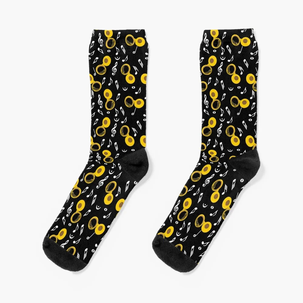 Tuba White Music Note Socks crazy socks hiphop Socks Women Men's find note white grid блокнот