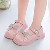 Cute Girls Rhinestone Bow Pink Versatile Casual 2023 Children's Fashion Shoes for Party Wedding Shows Hook & Loop Casual Shoes 1