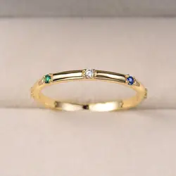 Elegant 925 Sterling Silver Gold - Plated White Zircon Ring for Women - Anniversary & Party Fine Jewelry (Golden Color)