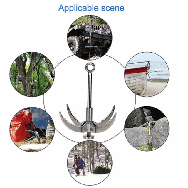 3/4 Claws Climbing Hook Safety Multifunction Stainless Steel