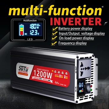 Inverter a Onda Sinusoidale Pura 12V 24V a 220V 1200W 2200W 2600W 3000W Convertitore di Tensione DC-AC 12 220 Alimentatore per Mini-Auto