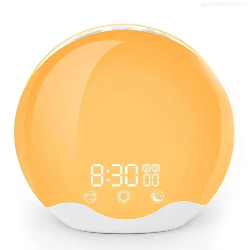 Gentle Wake Up Alarm Clock With Simulated Sunrising And Rainbow Color Lighting Touch Controlled Supported Led Lamp F0T6 2