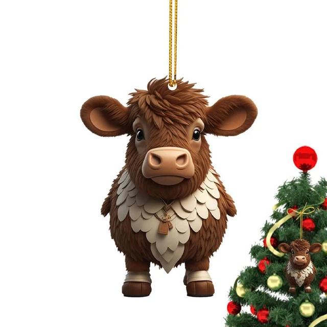 Cow Ornaments For Christmas Tree Cute Cow Car Pendant Animal Decor ...