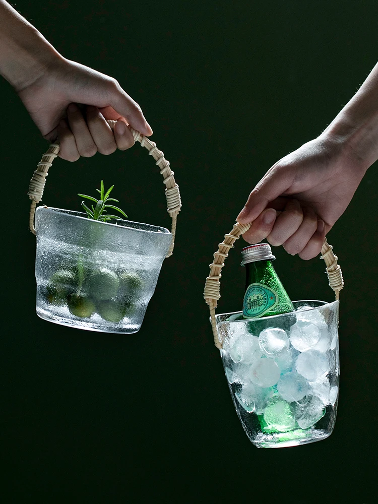 

Fengwu Glass Ice Bucket Good-looking Bar KTV Commercial Japanese Creative Mini Ice Bucket Household