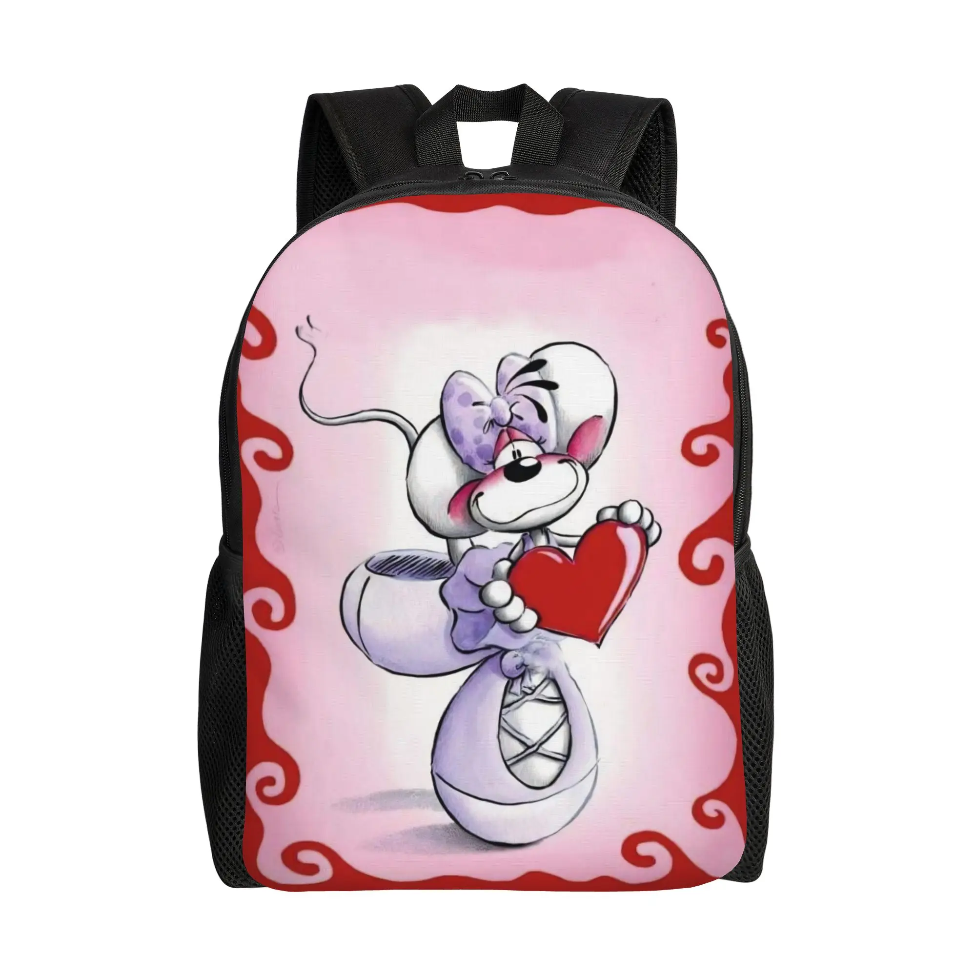 Zaino Cartoon D-Diddl per uomo e donna, alla moda, per scuola superiore, escursionismo, viaggi, borse in tela per laptop, per esterni