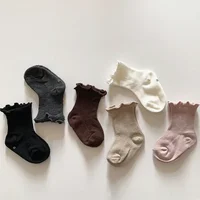 Newborn Girls Baby Socks Spring Autumn Cotton Kids Princess Socken Soft Comfortable Children Mid Length Socks Toddler Stockings 2