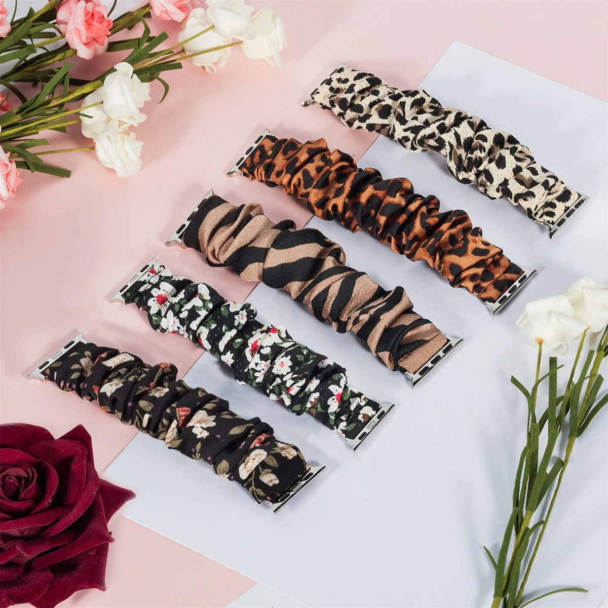 Colorful Elastic Scrunchie Apple Watch Band Replacement Strap