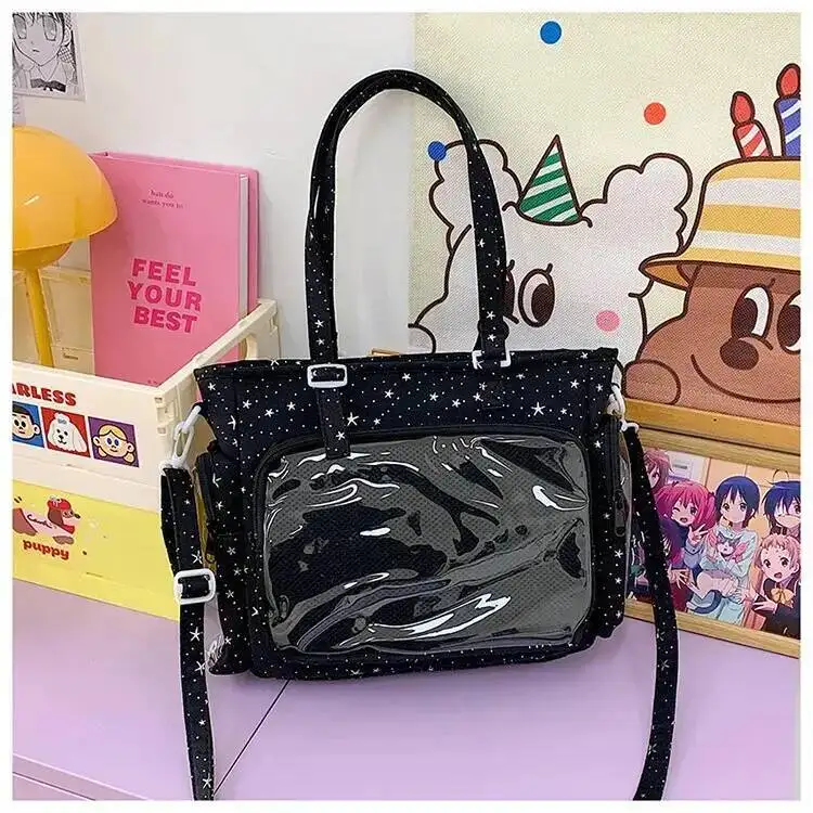 Neue Y2K Niedliche Stern-Bling Ita-Tasche Damen Mode Schultertasche Lolita Mädchen Transparente Tragetasche DIY Display Umhängetasche Handtaschen – Detail 31