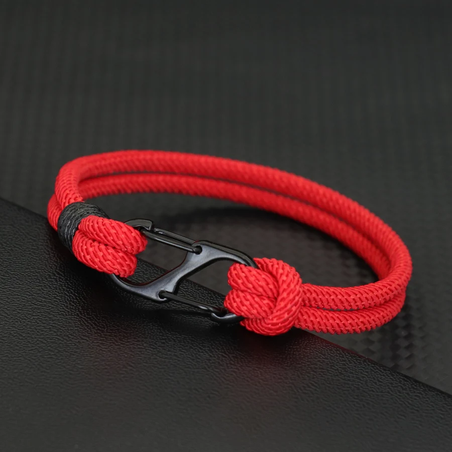 Men Bilayer Rope Bracelet Outdoor Survival Accessory