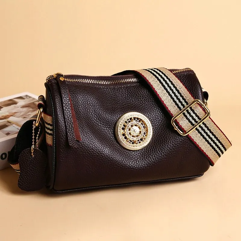 Fashion Smooth Pattern Wrinkle Handle Crossbody Bag
