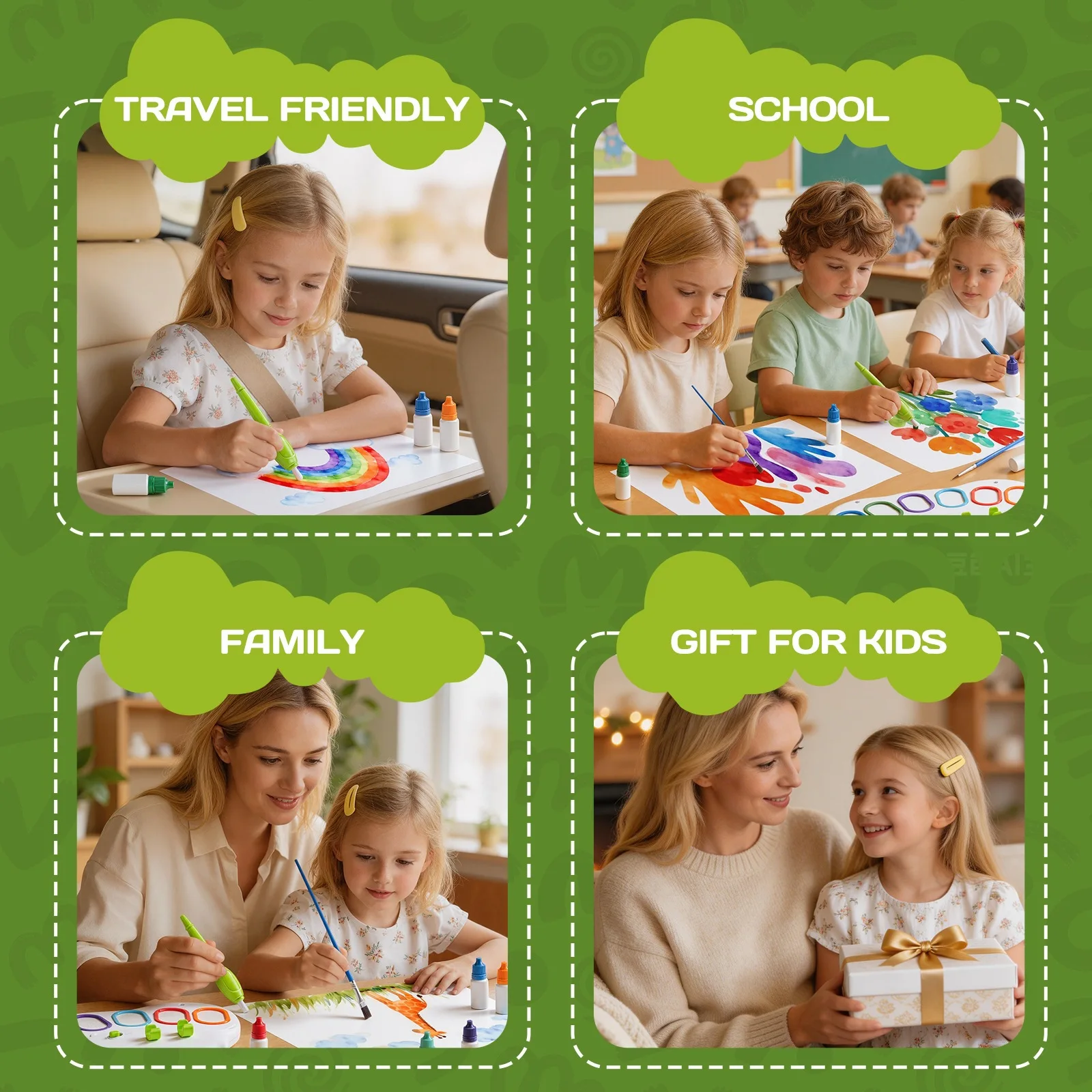 Set di Lavagna Magica per Disegno e Graffiti per Bambini, Giocattolo Educativo per l'Apprendimento Precoce, Regalo di Compleanno Colorato e Divertente - immagine 3