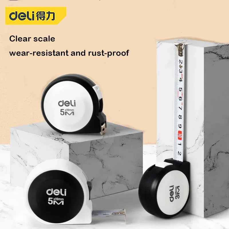 Tape measure DELI 3M/5M High Precision Steel Measurement Tape System Auto Lock Tape Measure Retractable Professional Measuring Tool