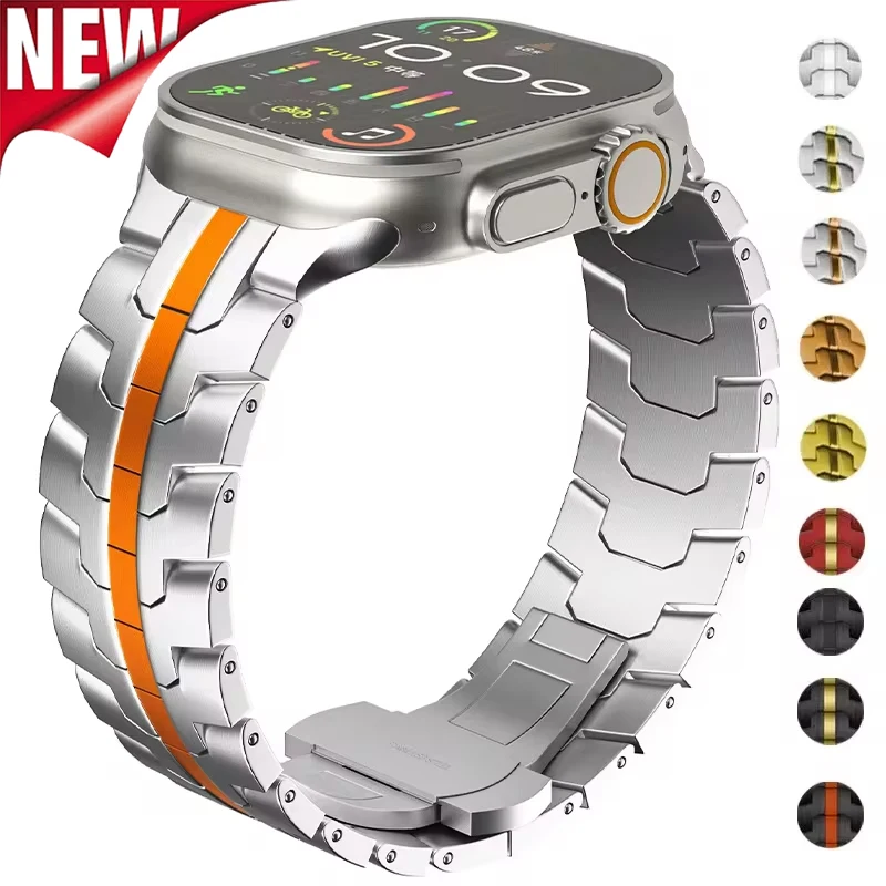 Sleek Stainless Steel Metal Watch Strap Bracelet