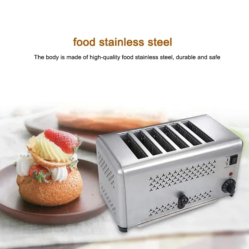 New 6 Slices Toaster Commercial 4 Slices Toaster Steamed Bun Heater Sandwich Roaster Steamed Bun Machine