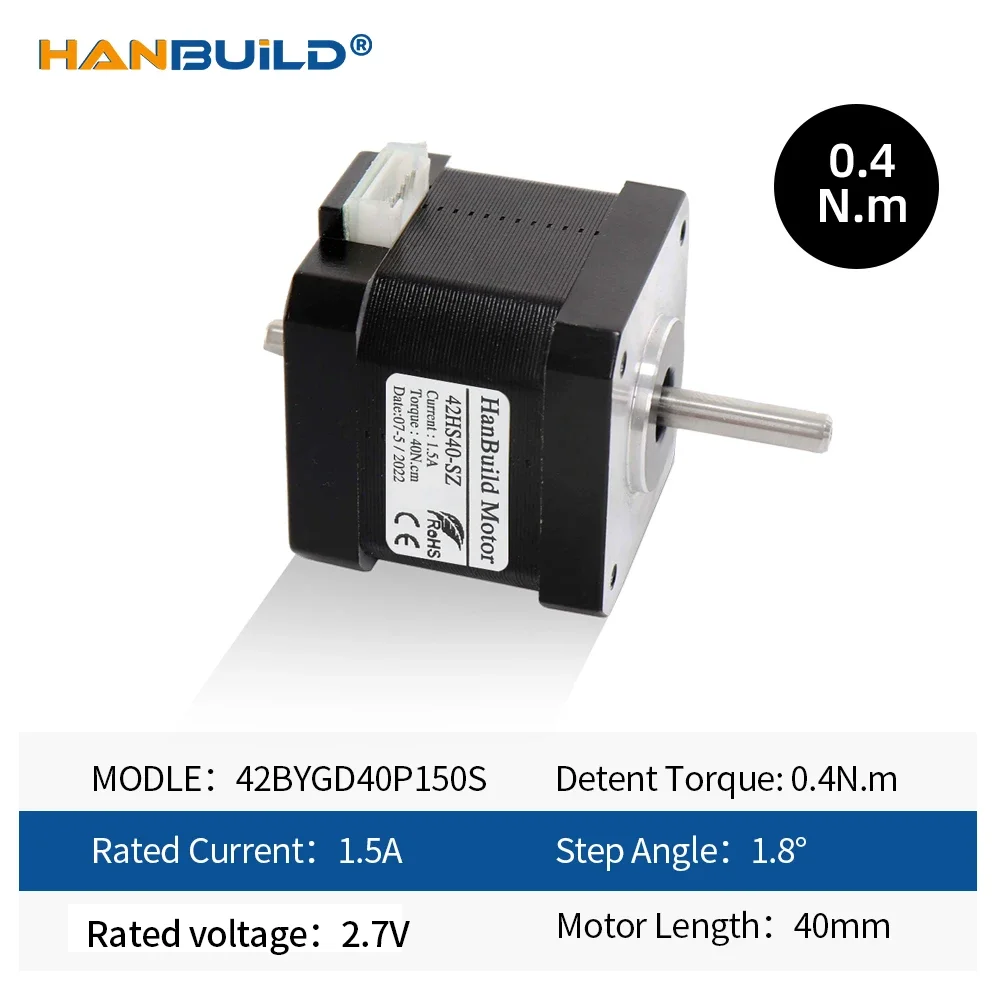 Stepper motor Nema17 17HS4401S-SZ 4-lead double shaft motor for 3D printer monitor equipment
