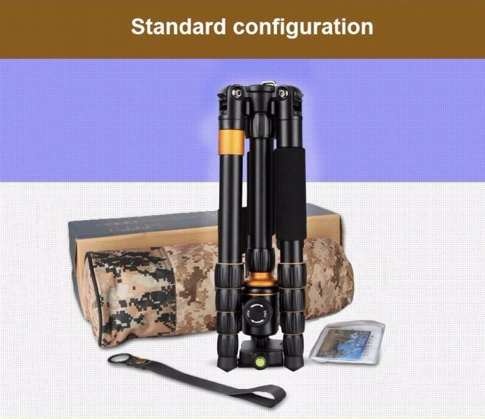 QZSD Q278 Professional Portable Aluminium Alloy Camera Travel Lightweight Tripod