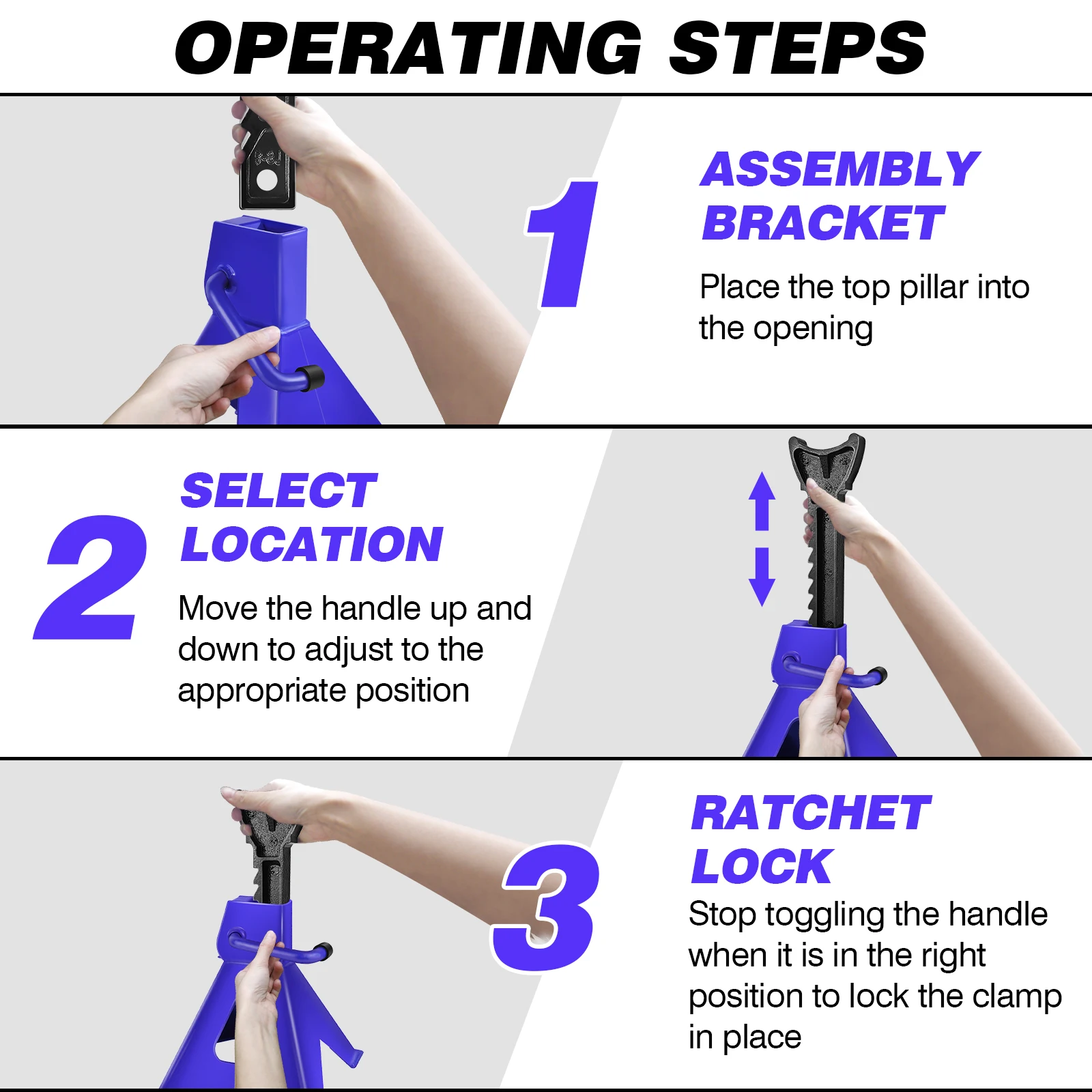 3 Ton Heavy Duty Axle Stands 6