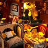 DIY Wooden Miniature Model Kit European Villa Casa 3D Puzzle Dollhouse With Furniture Lights Home Decor House for Friends Gifts 5