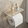 Luxury Gold Toilet Paper Holder with Shelf No Punching Acrylic Roll Paper Holder Tissue Hanger Bathroom Accessories Bathroom 1