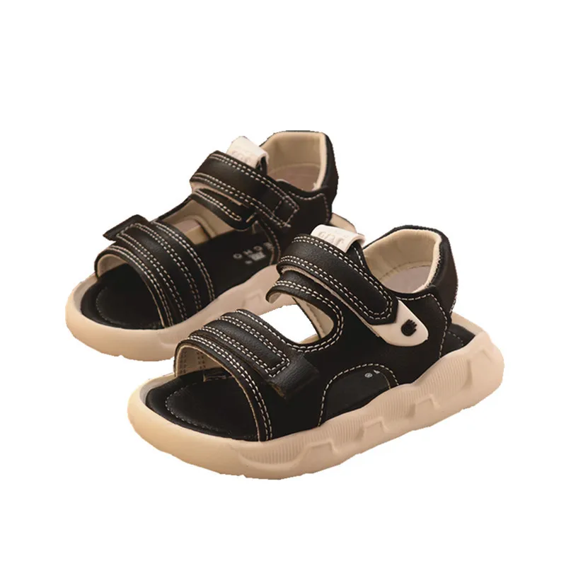 Summer Toddler Sandals Baby Girl Shoes Solid Color Leather Breathable Boys Sneakers Kids Infant Sport Boys Black Sandals For baby shoes,kids shoes,children sandals,kids sandals