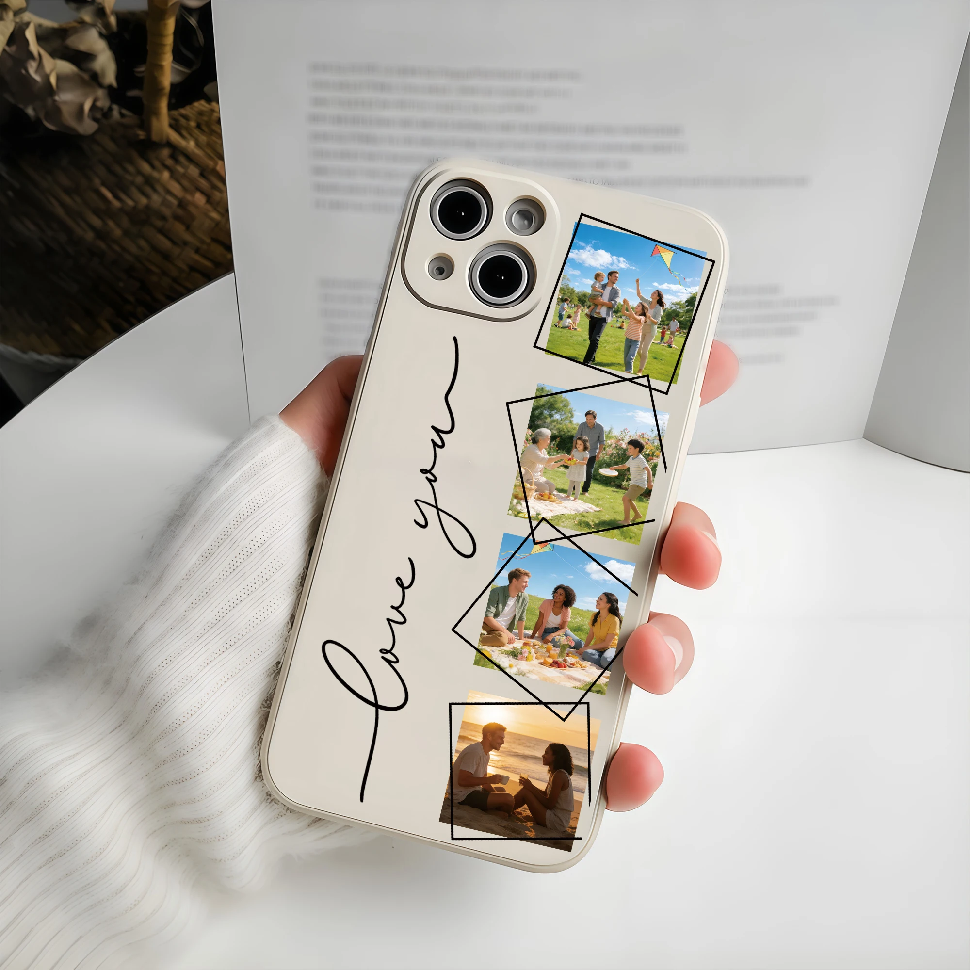 Custom Three or Four Photos Family Friends Couple Case for thumbnail 8