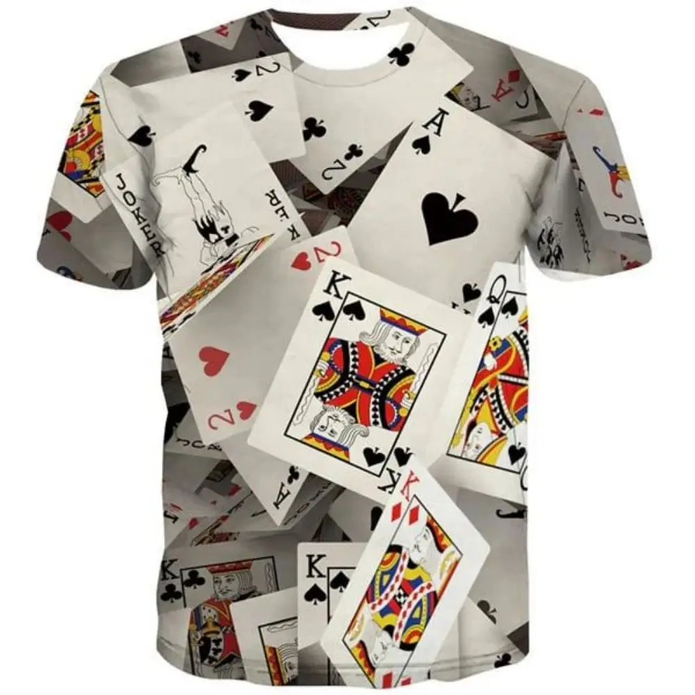 

3D Print Poker King Men Women Fashion Casual T-shirt Man Breathable Round Neck Sportswear Short Sleeve Male Tops Tee