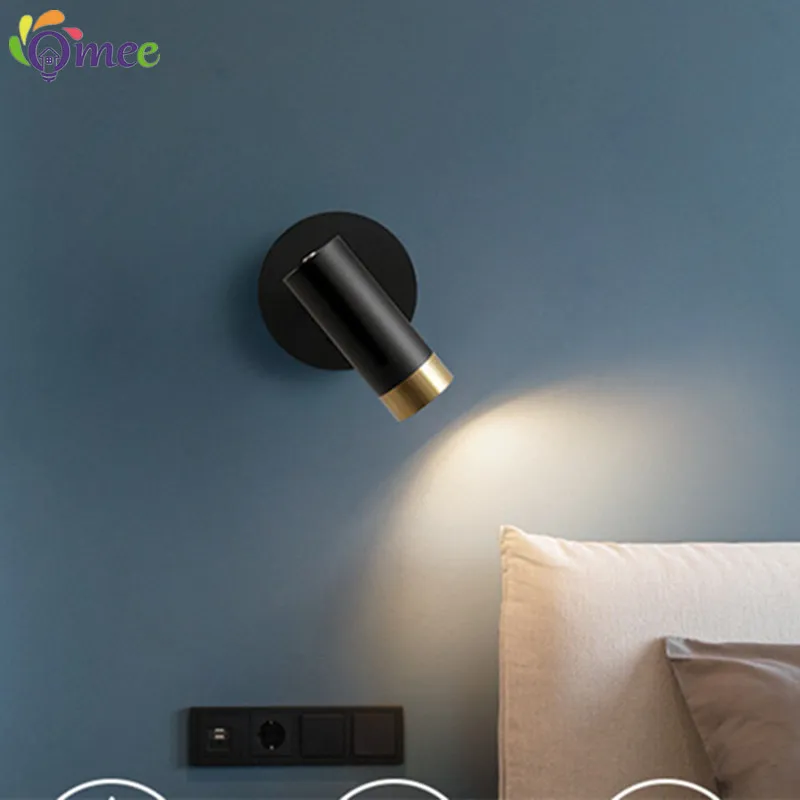 Interior Wall Light White/ Black Bedroom Bedside Wall Lamp Led Wall Lights Sconces 220V Modern Wall Lamps For Living Room Stairs