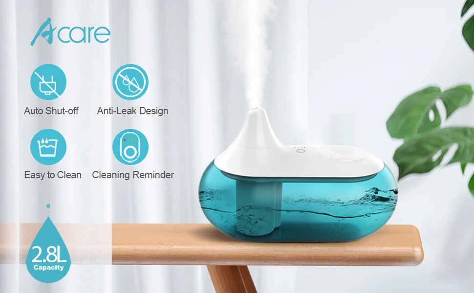 Gadgetoo Aromacare 2.8L Humidifiers For Bedroom Quiet Ultrasonic Cool Mist Humidifier For Large Room Air Humidifiers For Baby Nursery