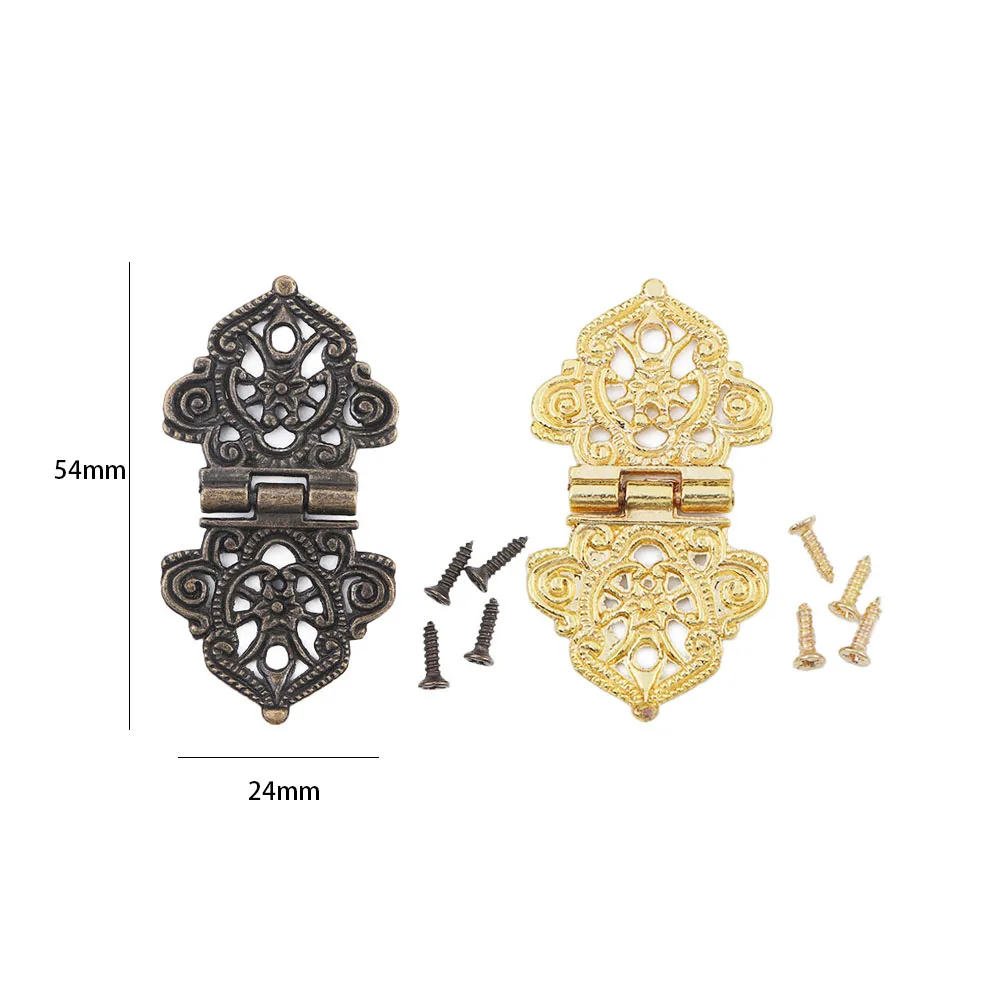 Antique Bronze Mini Lace Hinge Small Decorative Jewelry Wooden Box Cabinet Door Butt Hinges 1/2Pcs furniture hinge wooden box hinge cabinet door hinges cabinet hinges brass hinges bronze butterfly hinges