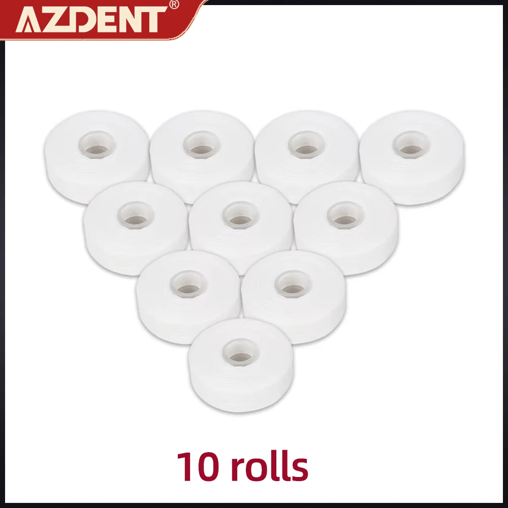 Dental Floss 10 Rolls/Pack Built-In Spool Flat Wire Wax Mint Flavored Toothpick Teeth Cleaner