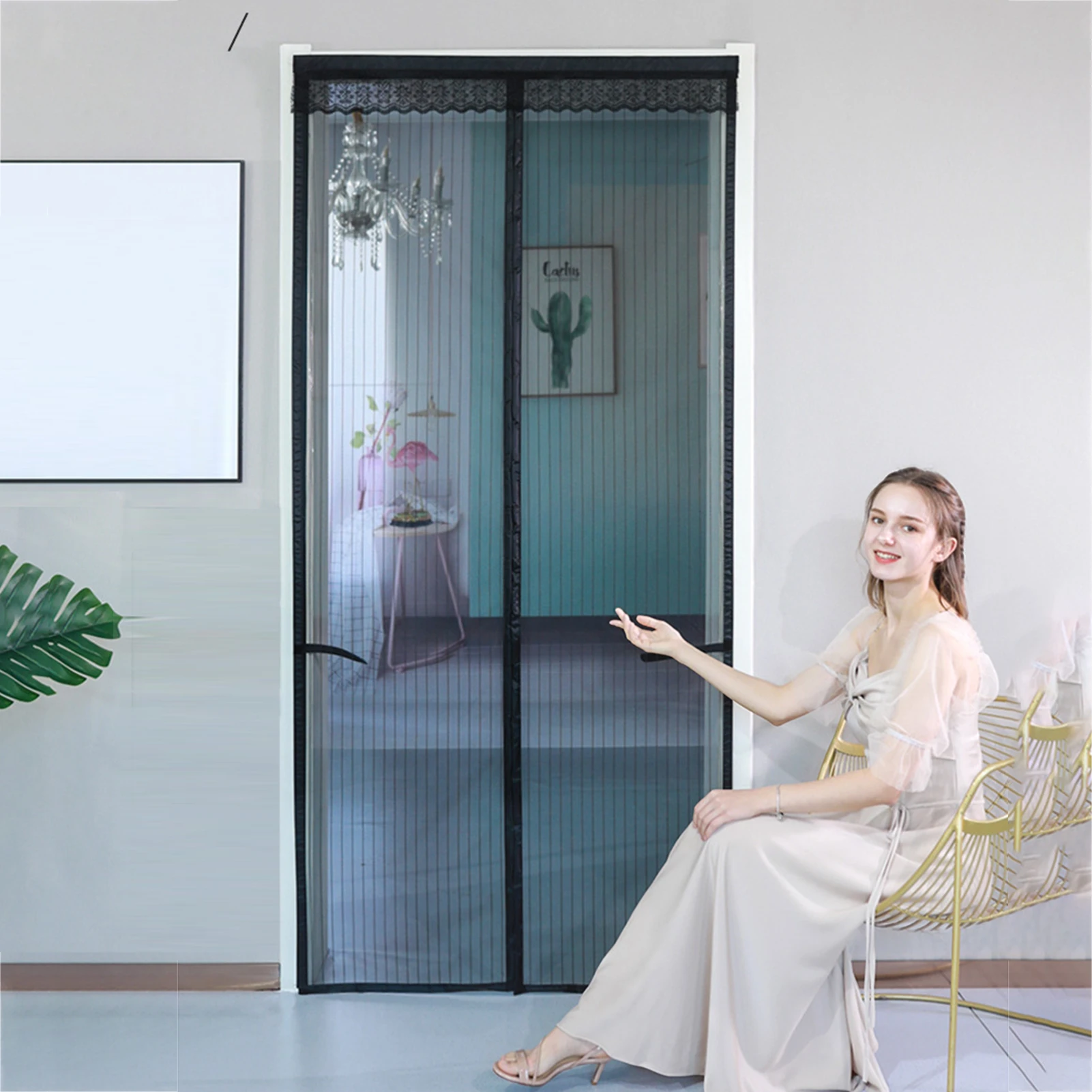 Cortinas antimosquitos para mosquitera magnética con cierre automático, pegatina para cocina, tamaños, Verano| | -