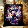 1PC Custom Name Disney Mickey Minnie Mouse Printed Blanket, All-Season Multi-Use for Nap, Camping,Travel, Sofa Machine Washable 1
