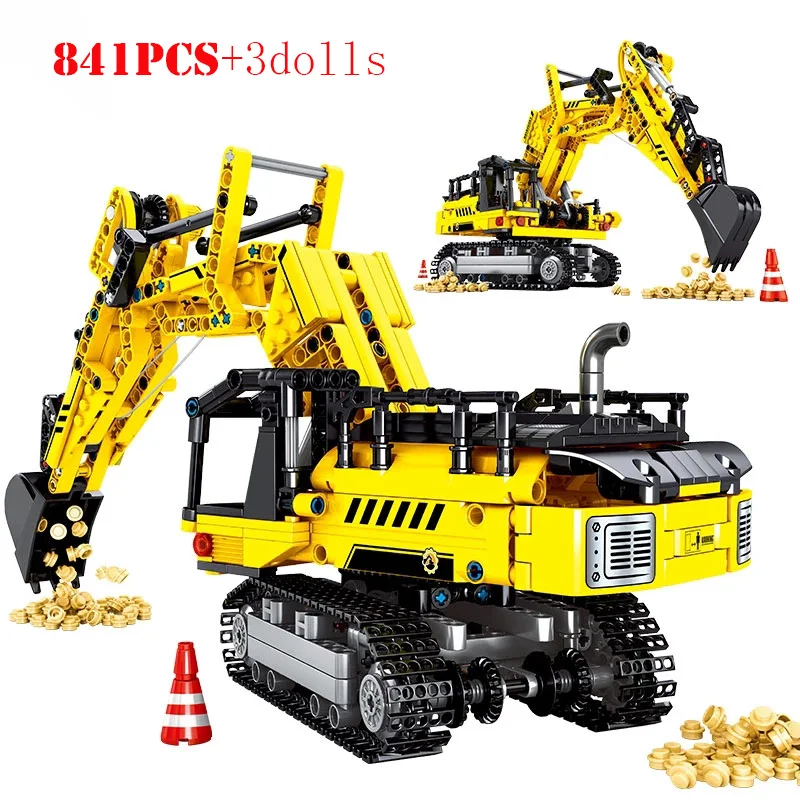 City Engineering Crawler Excavator Concrete Mixer Truck Building Blocks
