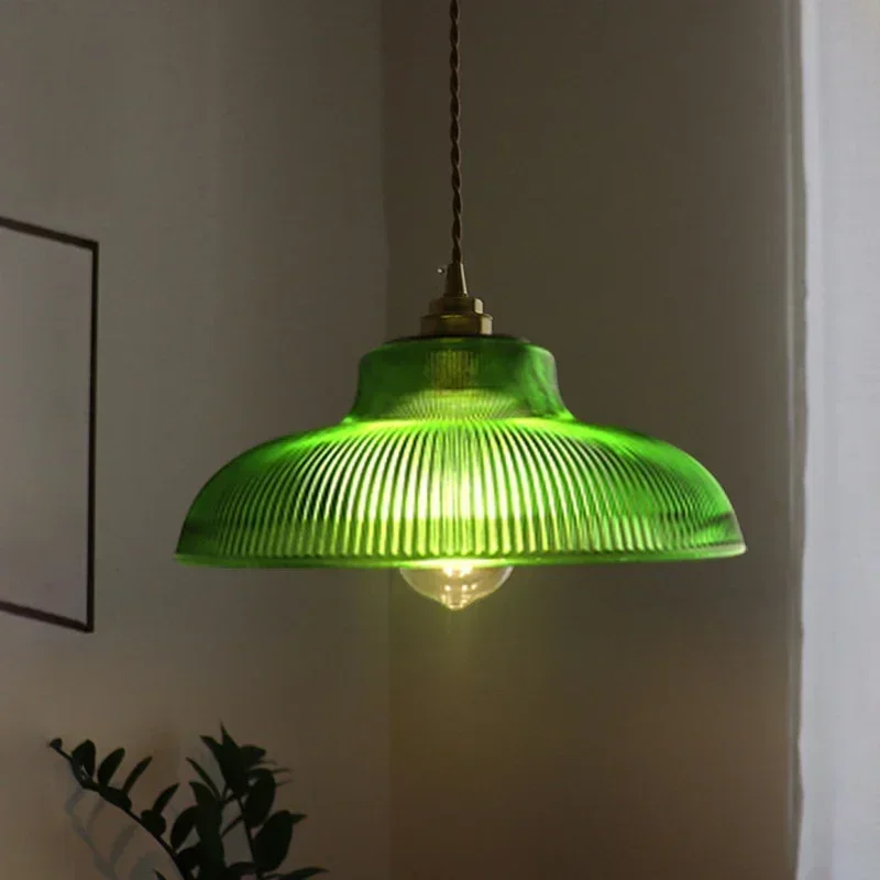 Nordic Glass Pendant Lights Retro Lighting Fixtures Home Lighting Bedroom Living Room Hanging lamp Beside Copper Lamp Luminaire
