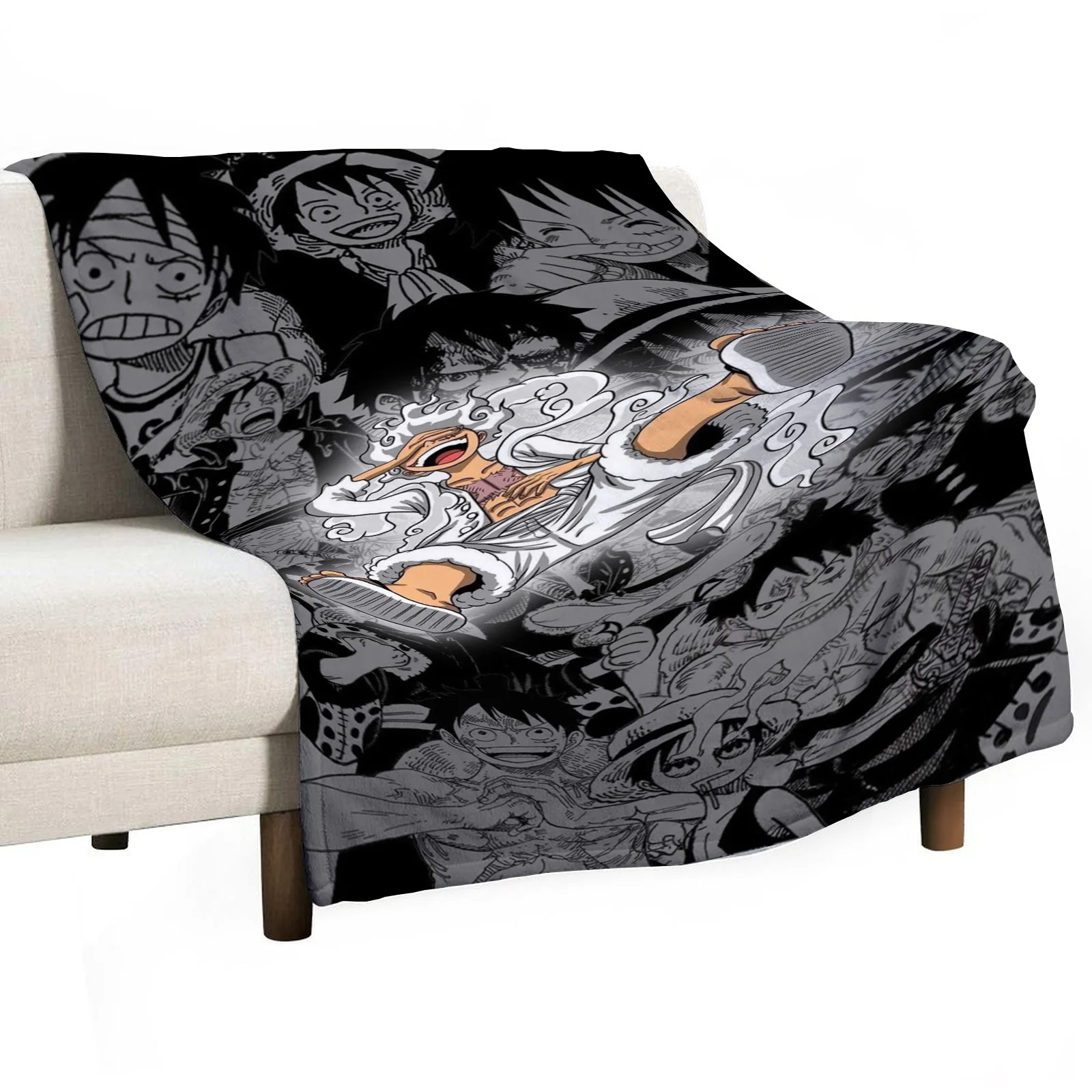 One Piece Anime HD Printed Flannel Thin Blanket.Four Season Blanket.for Sofa,bed,living Rooms,travel Picnic Blanket Gifts 2